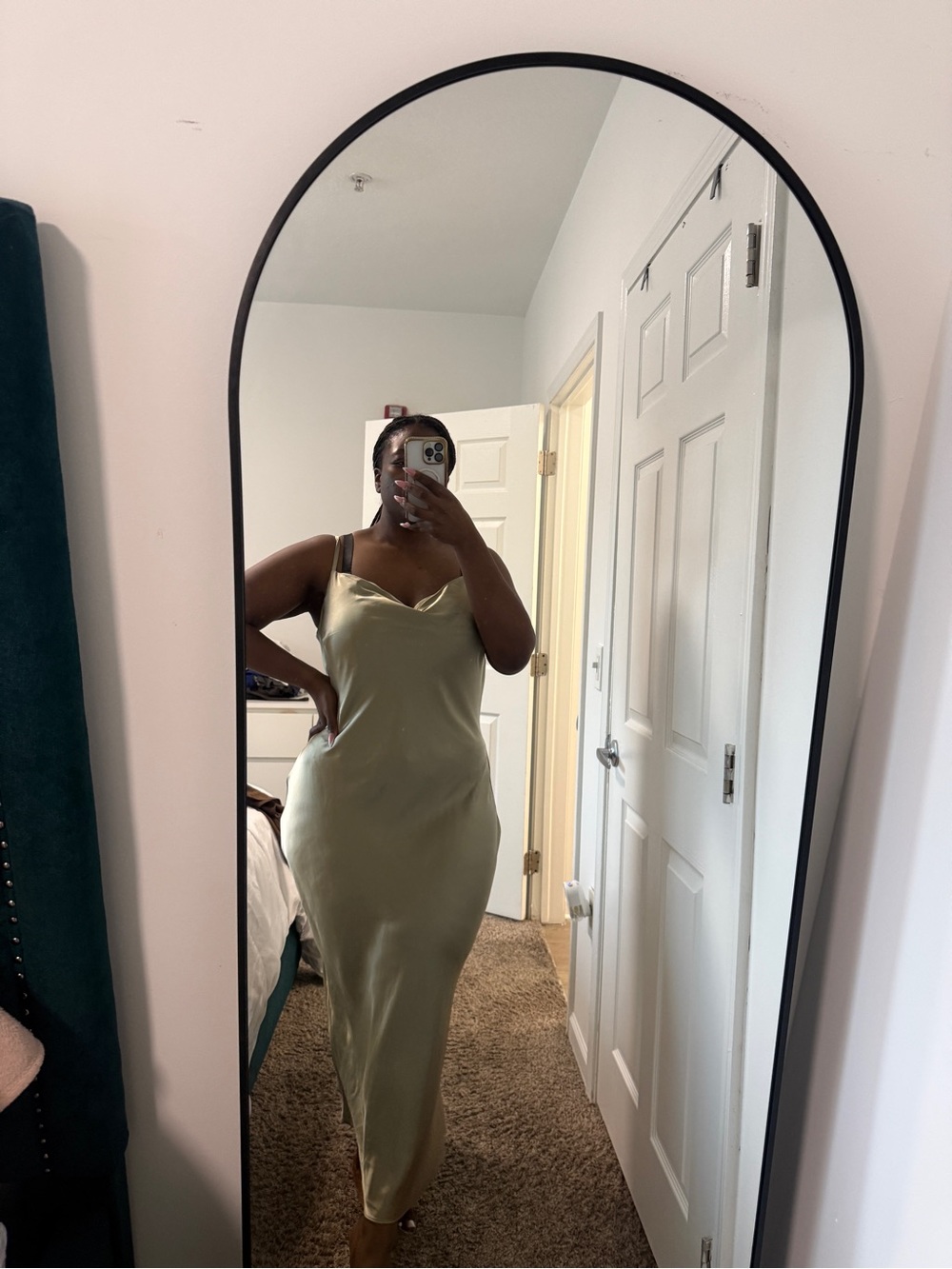 City Chic Olive Slip Maxi Dress